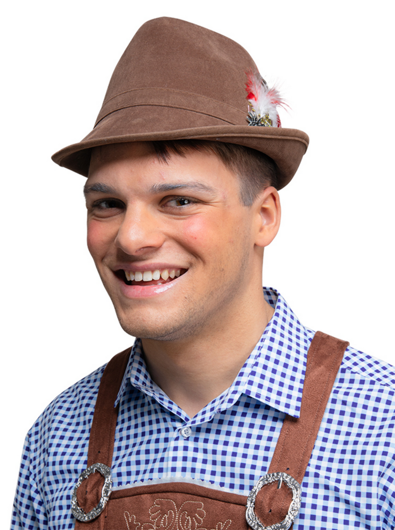 A-family様 Mens Oktoberfest Hat Deluxe Suede Bavarian Beer German Fancy Dress