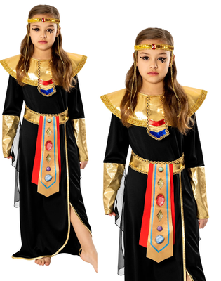 Nero Faraone Costume Ragazze Egiziano Costume Cleopatra Completo
