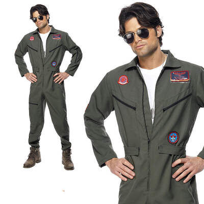 PRESTIGE & DELUXE VESTITO CARNEVALE PILOTA AIRFORCE AVIATORE AERONAUTICA  TAGLIA 5 6 7 8 9 10 11 12 ANNI