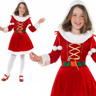 Little Miss Santa Costume, Red, With Dress - (Size: M)` Women's