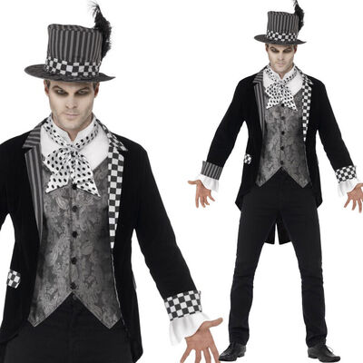 Deluxe Cappellaio Matto Uomo Favola Costume Halloween M-XL