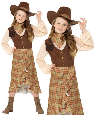 Cowgirl Bambini Costume Ragazze Selvaggio West Vestito Cowboy