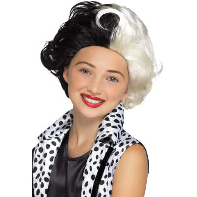 Evil Madame Wig Kids Black White Evil Madame Wig Kids Black White