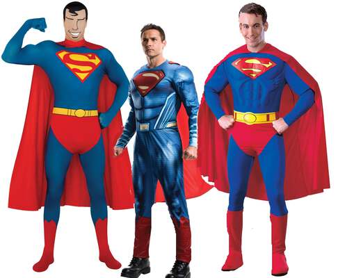 Superman Costume Superhero Adults Official Fancy Dress Mens DC Comics