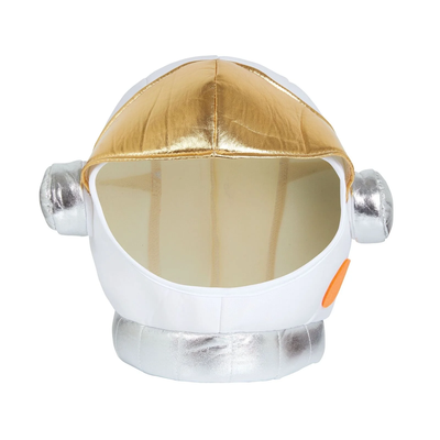 Uomo Astronauta Cappello Casco Morbido Feltro Oro & Bianco Adulti Costume