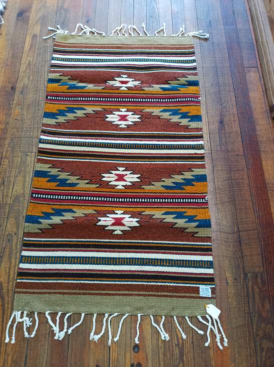 Zapotec Handwoven Wool Rug; 22