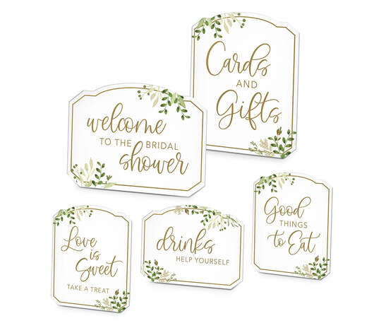 Set of 5 Greenery Bridal Shower Signs | eBay
