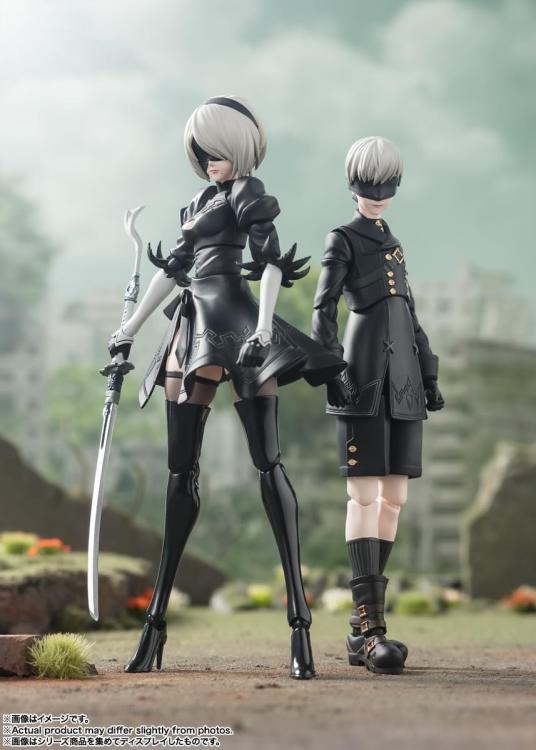BANDAI SH FIGUARTS: NieR: AUTOMATA (9S) TAMASHI SQUARE ENIX ACTION FIGURE 15 cm - Immagine 6