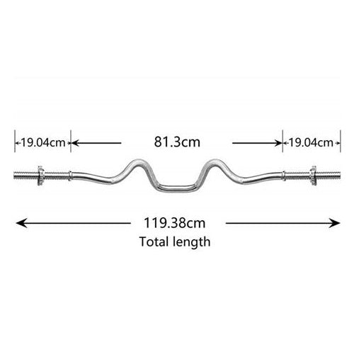 Bilanciere EZ Curvo Cromato 120 Cm – Acciaio Inox, 30/50 Mm, Peso 7 Kg, Carico Max 110 Kg, 3 Tipi Di Chiusura
