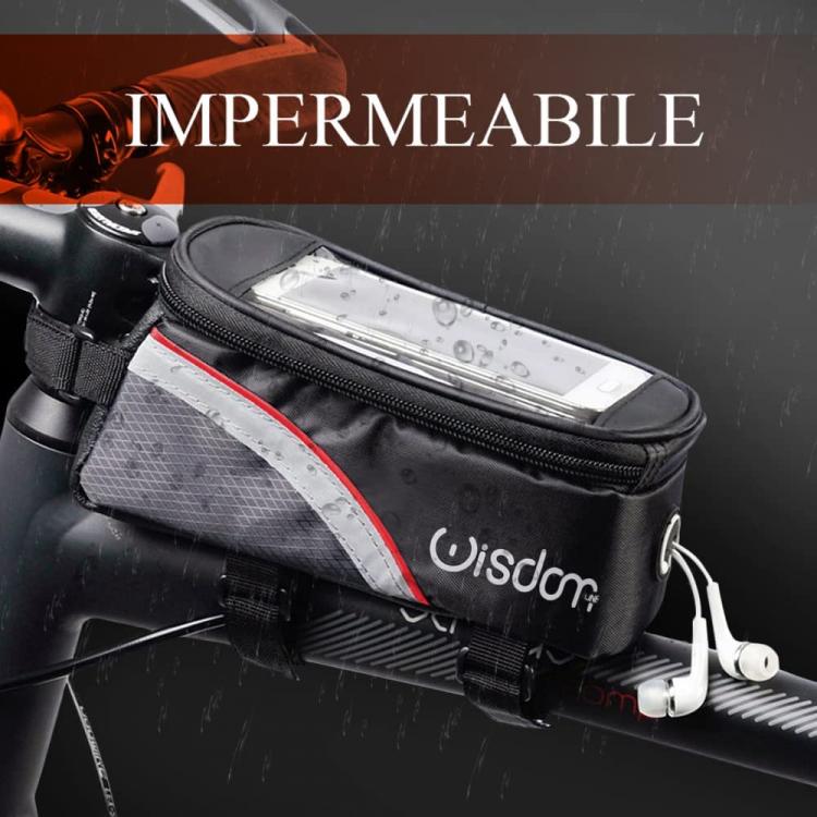 Borsa Per Telaio Bici Impermeabile - Porta Smartphone Fino A 7", Touch Screen, Per MTB, Corsa, Ebikes - Foto 2