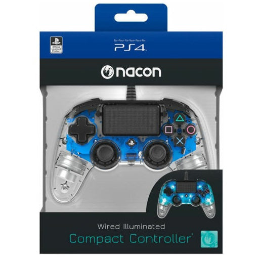 CONTROLLER NACON WIRED PS4 LUMINOSO COMPACT LIGHT EDITION LED BLUE PAD NUOVO - Immagine 1