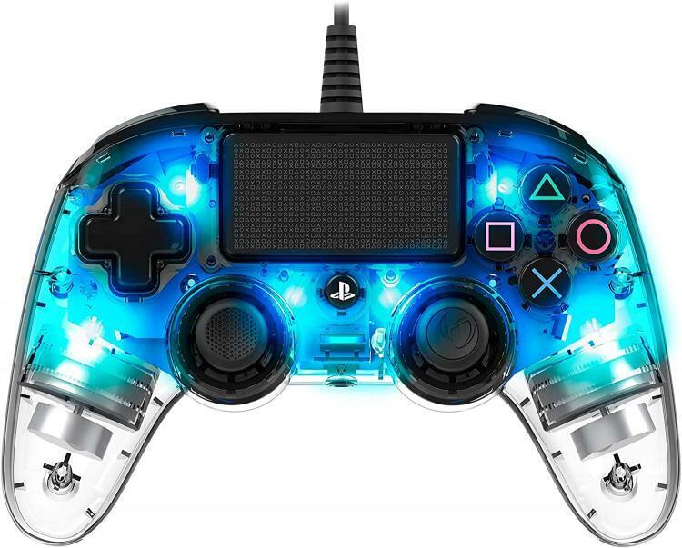 CONTROLLER NACON WIRED PS4 LUMINOSO COMPACT LIGHT EDITION LED BLUE PAD NUOVO - Immagine 3