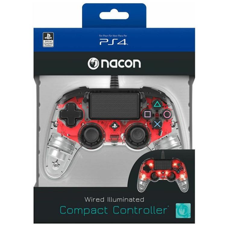 CONTROLLER NACON WIRED PS4 LUMINOSO COMPACT LIGHT EDITION LED ROSSO PAD NUOVO - Immagine 1