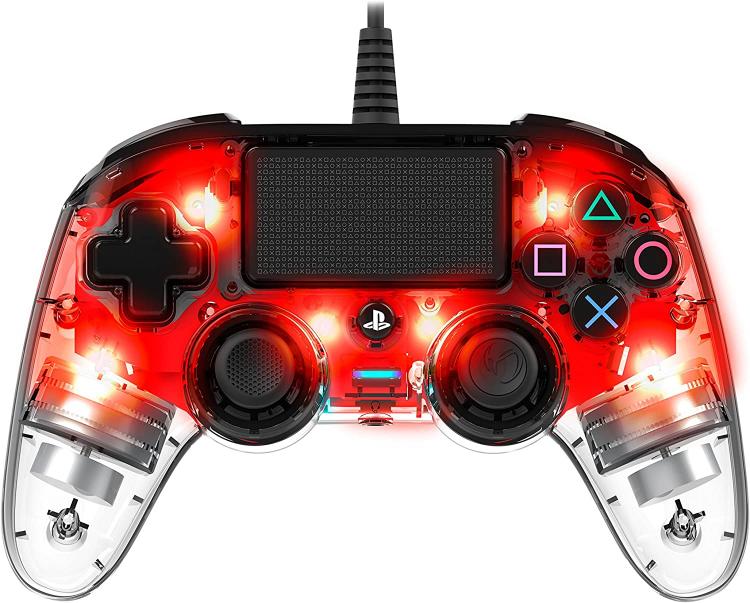 CONTROLLER NACON WIRED PS4 LUMINOSO COMPACT LIGHT EDITION LED ROSSO PAD NUOVO - Immagine 3