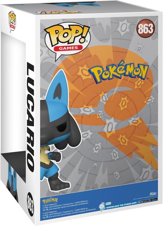 FUNKO POP ! GAMES POKEMON - LUCARIO (863) 25 CM VINYL FIGURE DA COLLEZIONE - Immagine 3