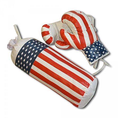 Sacco Boxe Per Bambini Con Bandiera Americana - 42 Cm Con Guantoni, Per Allenamento - Foto 12