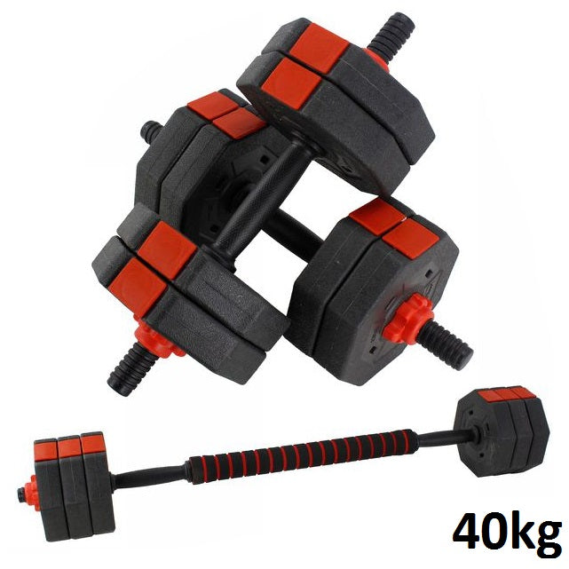 KIT MANUBRI BILANCIERE DUMBBELL SET PESI REGOLABILI COMPONIBILI DA PALESTRA 40KG - Immagine 1
