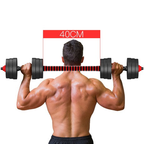 KIT MANUBRI BILANCIERE DUMBBELL SET PESI REGOLABILI COMPONIBILI DA PALESTRA 40KG - Immagine 3