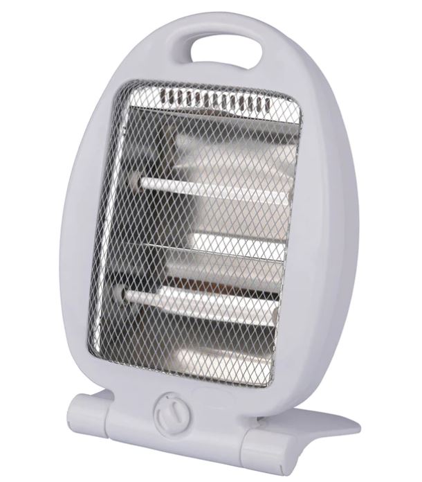 Stufetta Elettrica Alogena Al Quarzo 400/800W Termostufa 2 Livelli Bianca