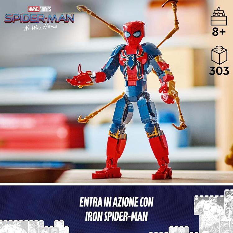 LEGO MARVEL PERGONAGGIO COSTRUIBILE DI IRON SPIDER-MAN 76298 ACTION FIGURE 303pz - Immagine 3