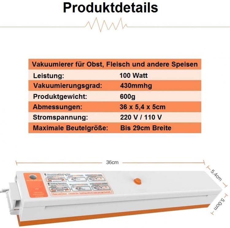MACCHINA SOTTOVUOTO PROFESSIONALE SIGILLA SACCHETTI CONFEZIONA ALIMENTI + ROTOLO - Immagine 5