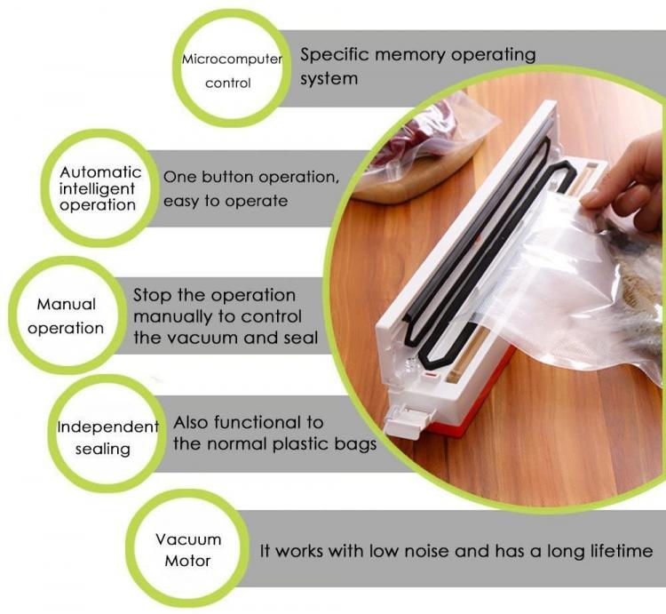 MACCHINA SOTTOVUOTO PROFESSIONALE SIGILLA SACCHETTI CONFEZIONA ALIMENTI + ROTOLO - Immagine 6