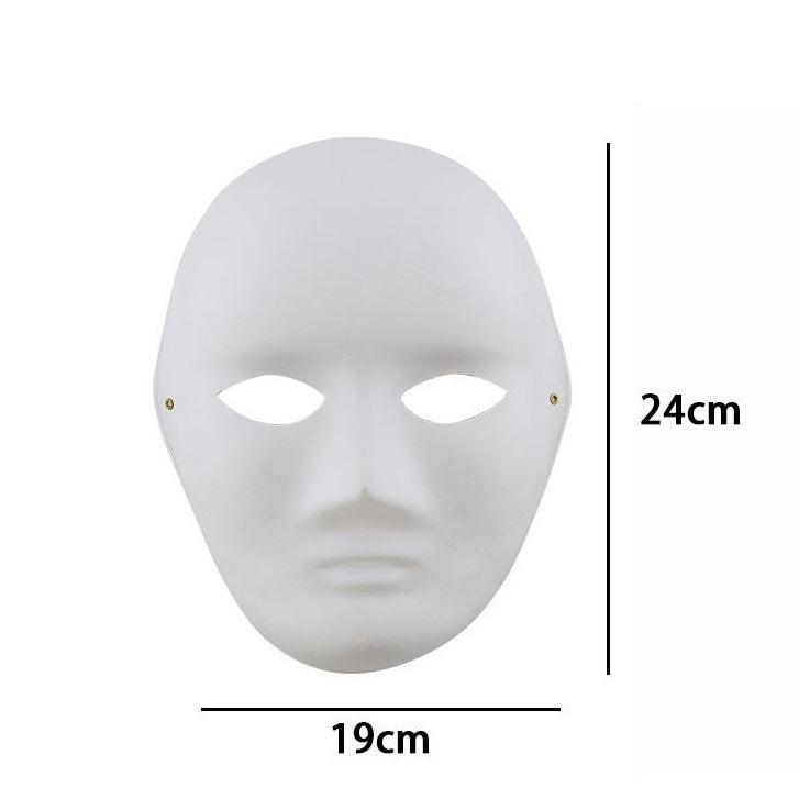 MASCHERA BIANCA VISO INTERO IN CARTA PER DIPENGERE CARNEVALE TEATRALE UOMO DONNA - Immagine 3