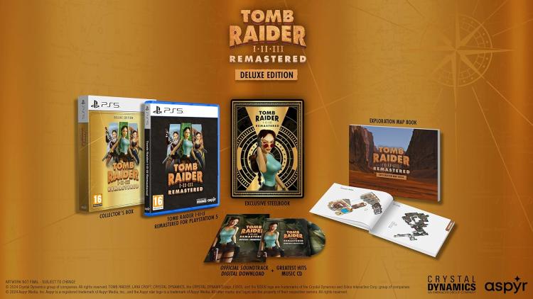 Tomb Raider 1-3 Remastered Deluxe Edition Ps5 Starring Lara Croft Playstation - Immagine 2