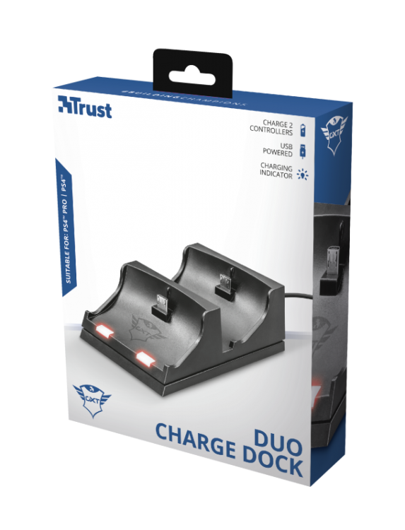 TRUST DUO CHARGING DOCK PS4 GTX 235 BASE RICARICA PLAY STATION 4 DUALSHOCK NERO - Immagine 2