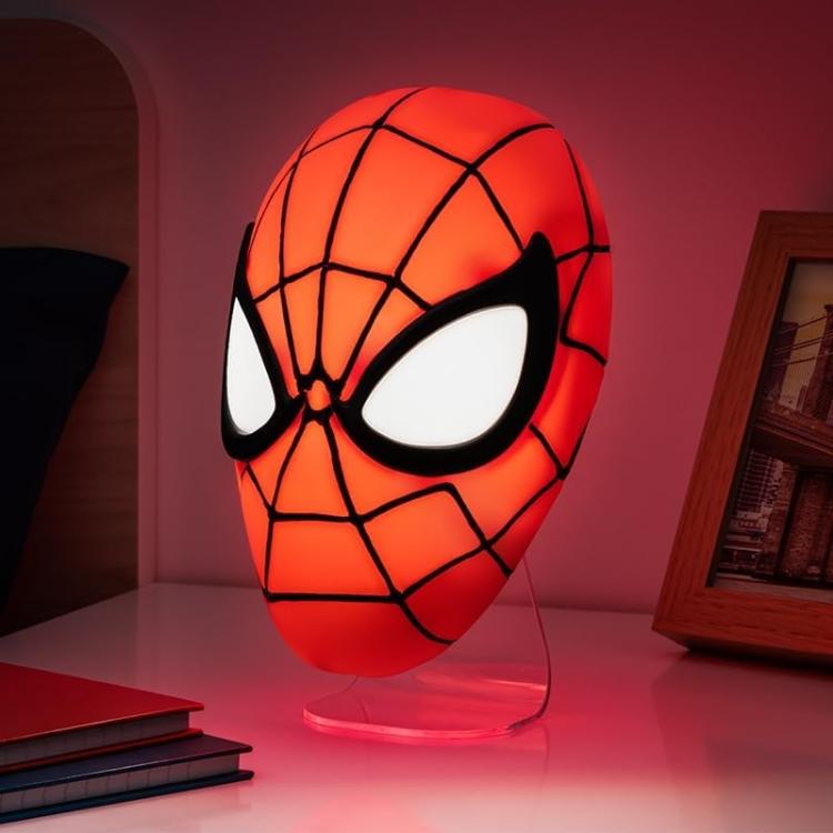 PALADONE MARVEL SPIDER-MAN MASK LIGHT LAMPADA DA TAVOLO APPLIQUE A PARETE DISNEY - Immagine 1