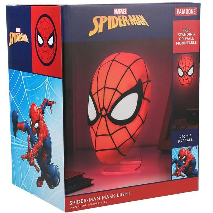 PALADONE MARVEL SPIDER-MAN MASK LIGHT LAMPADA DA TAVOLO APPLIQUE A PARETE DISNEY - Immagine 2