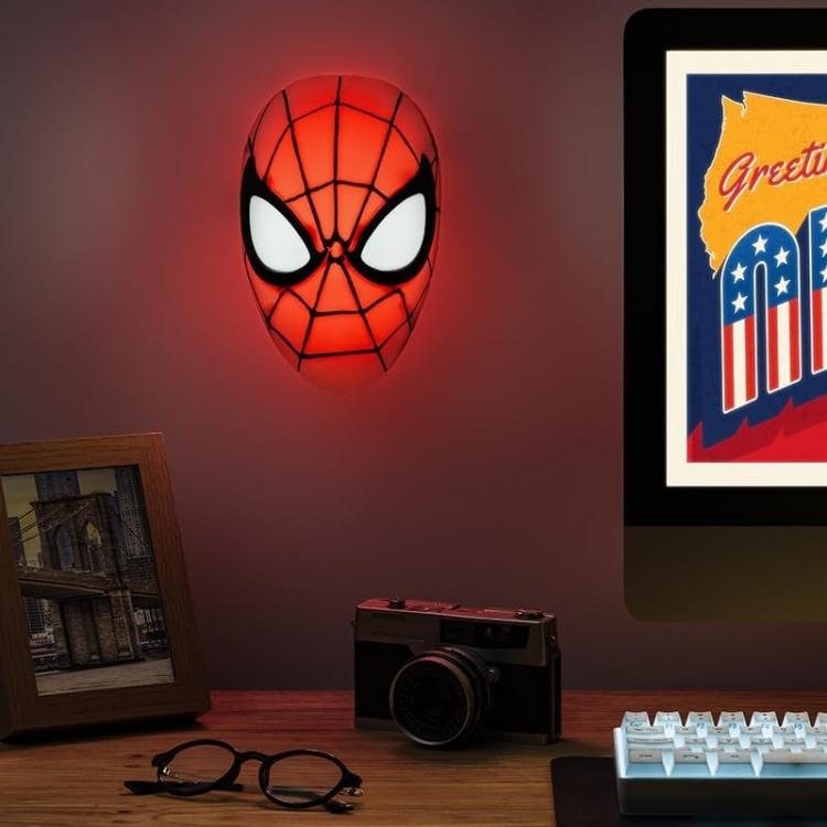 PALADONE MARVEL SPIDER-MAN MASK LIGHT LAMPADA DA TAVOLO APPLIQUE A PARETE DISNEY - Immagine 3