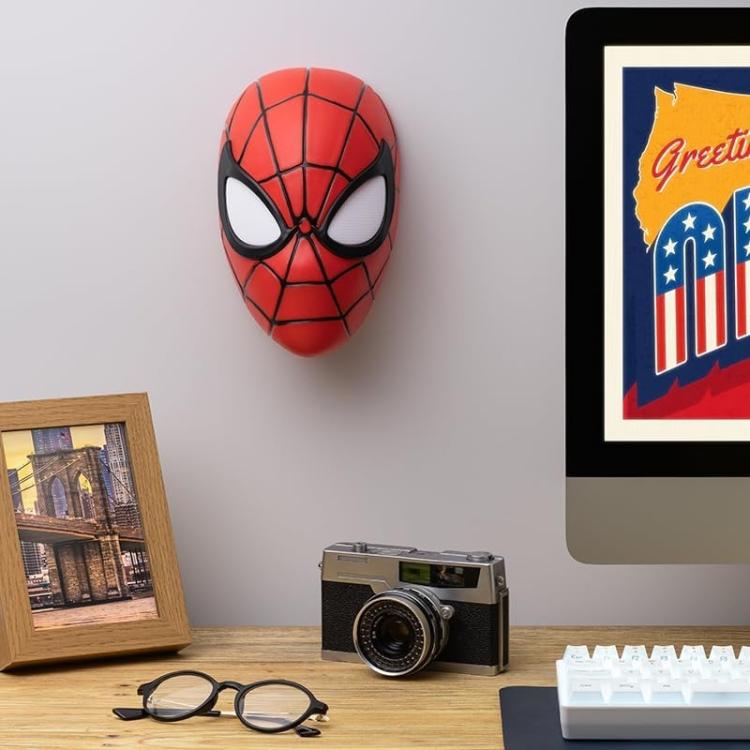 PALADONE MARVEL SPIDER-MAN MASK LIGHT LAMPADA DA TAVOLO APPLIQUE A PARETE DISNEY - Immagine 5