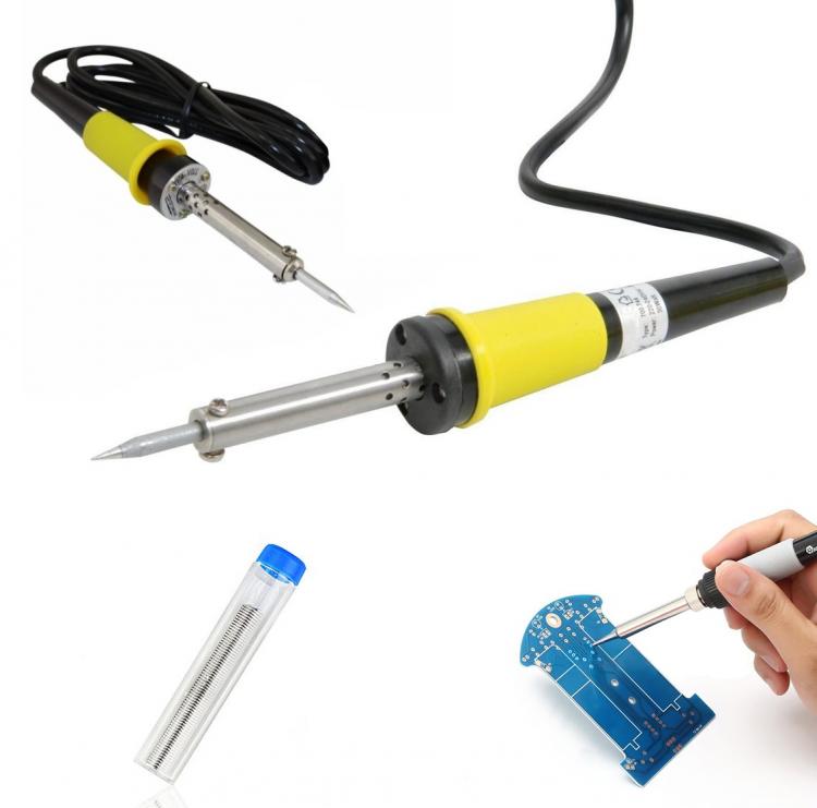 SALDATORE SALDATRICE ELETTRICO STILO 60W A PUNTA + STAGNO FILO 220v - (NO GAS) - Immagine 2