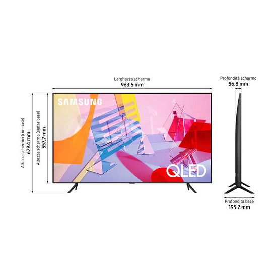 SAMSUNG QLED 4K 43" QUANTUM HDR QE43Q60TAUXZT TV WIFI SMART TV PS4 NETFLIX PC - Immagine 3