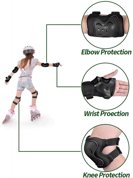 LANOVAGEAR Protezione Kit per Bambini,Set Ginocchiere Gomitiere per Skate, Bicicletta, Sci, Pattinaggio, Monopattino e Altri Sport Estermi (6 Pezzi) (XS, rosa