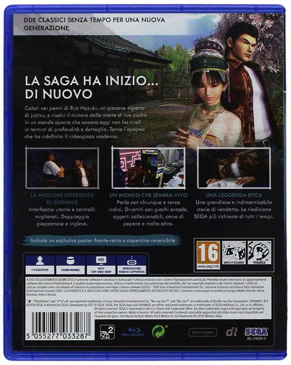 Shenmue Hd 1 E 2 Collezione Ps4 Videogioco Playstation 4 Italiano Nuovo Eu Ita - Immagine 4