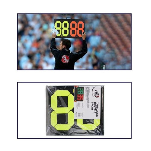 Tabellone Calcio Sport Sostituzioni Cambi Tabella Arbitro a 2 Cifre Fronte/Retro - Immagine 2