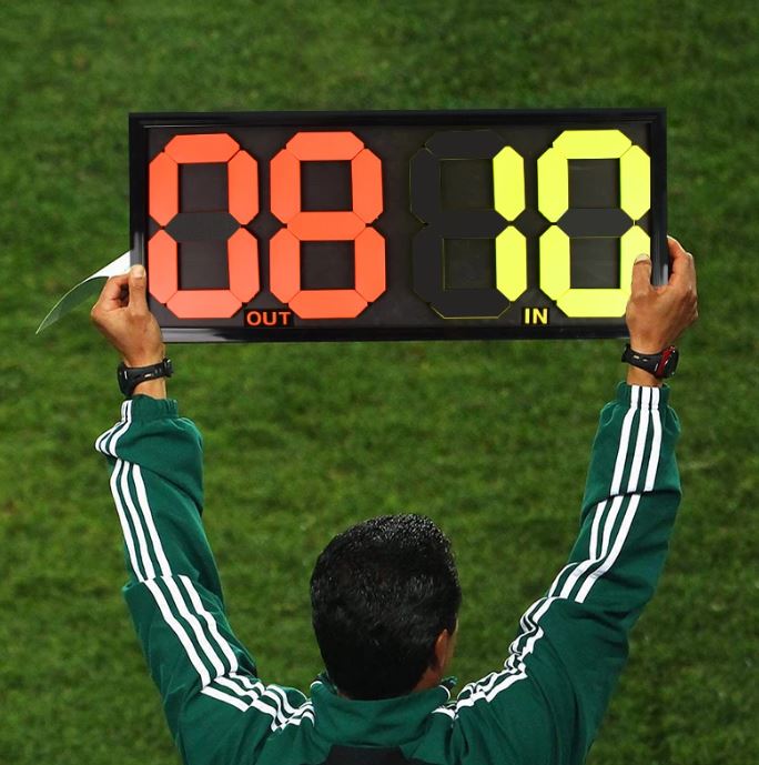 Tabellone Calcio Sport Sostituzioni Cambi Tabella Arbitro a 2 Cifre Fronte/Retro - Immagine 4