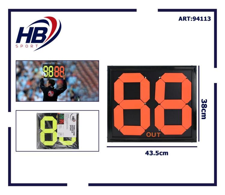 Tabellone Calcio Sport Sostituzioni Cambi Tabella Arbitro a 2 Cifre Fronte/Retro - Immagine 5