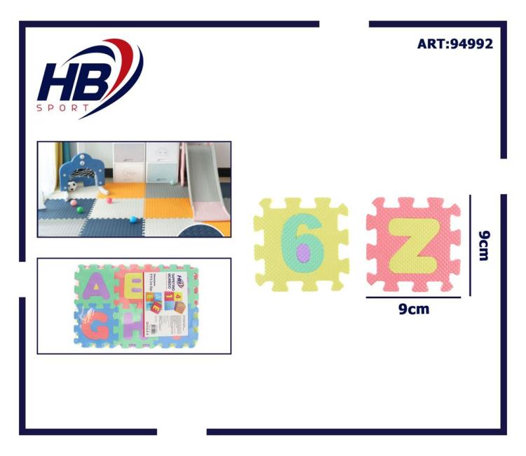 TAPPETO PUZZLE BAMBINI 36PZ GIOCO TAPPETINO MORBIDO NUMER LETTERE ALFABETO GOMMA - Immagine 5