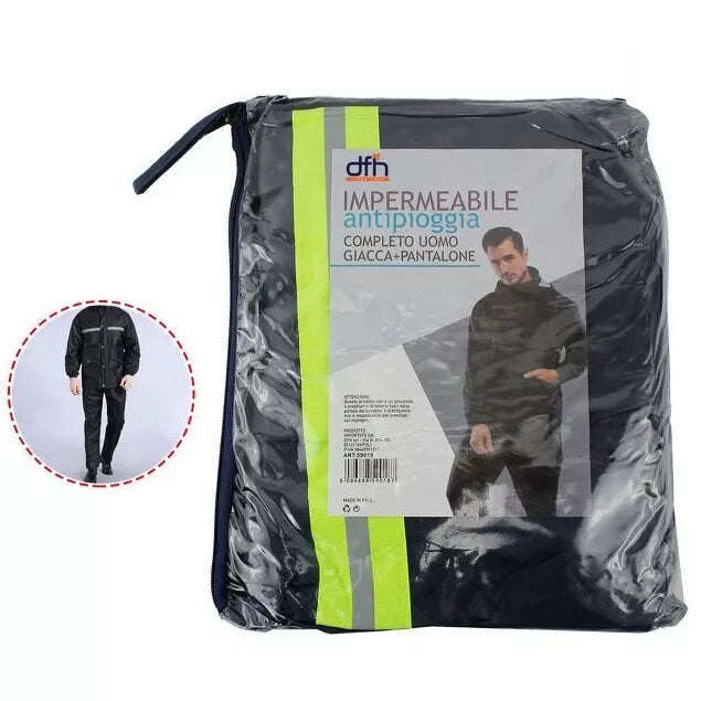 Tuta Completo Antipioggia Giacca Pantalone Impermeabile Pioggia