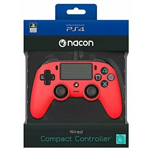 Nacon Controller Wired Pad Playstation 4 Ps4/Pc Joypad Cablato Usb Rosso (Red) - Immagine 1