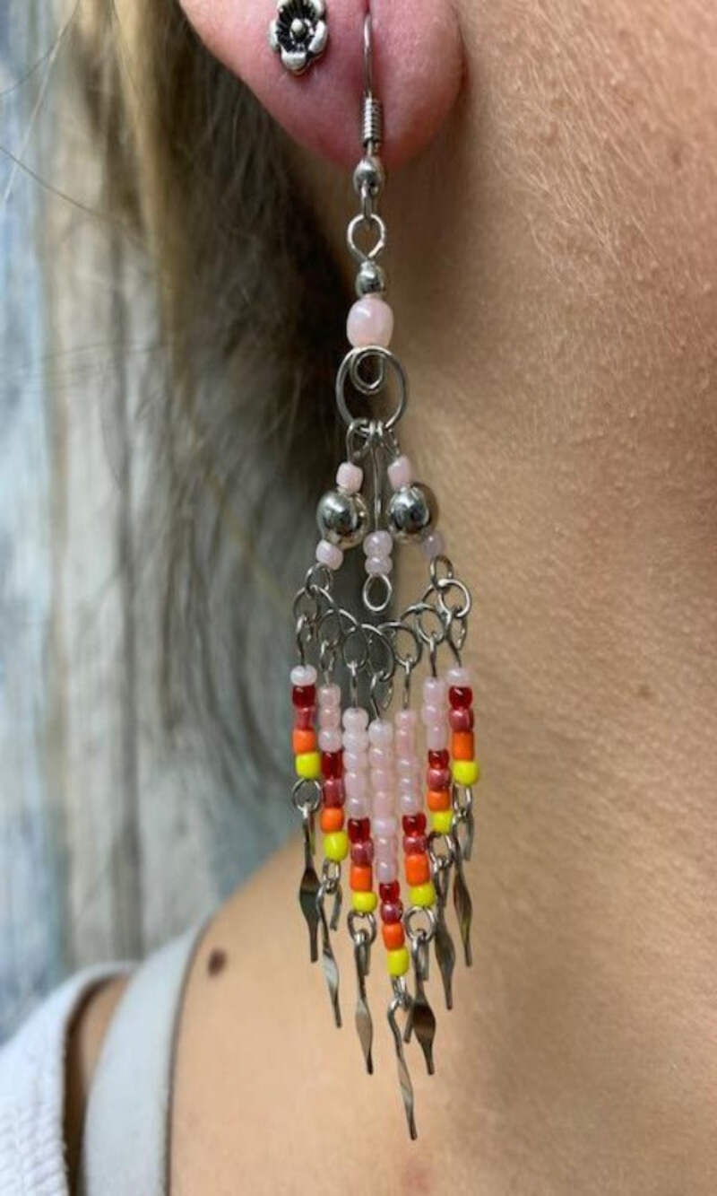 Large Dangles Pink /& Red