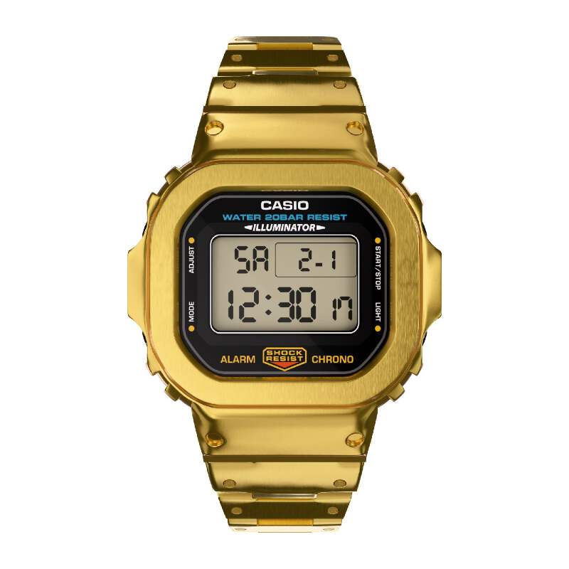 美品CASIO G-SHOCK DW-5600BB ゴールドベゼルクォーツ可動品 CASIO G-SHOCK 