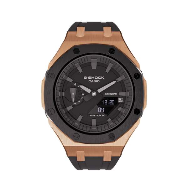 G-SHOCK GA-2100 ローズゴールド/ブラック Casioak Mod Royal Oak Casio G-Shock GA-2100 Rose Gold Black