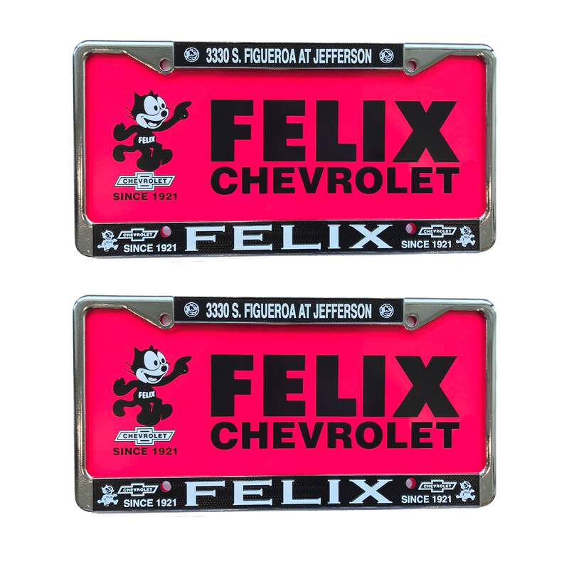 Felix Chevrolet Pretty In Pink Plastic License Plate Set Ebay