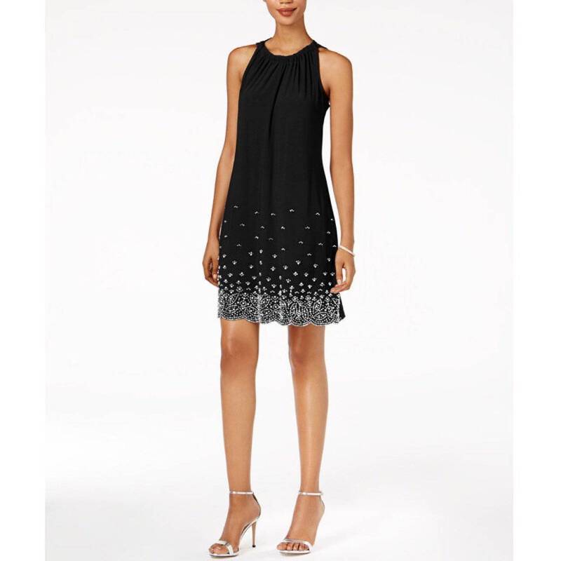 msk short sleeve beaded shift dress MSK Beaded Shift Dress