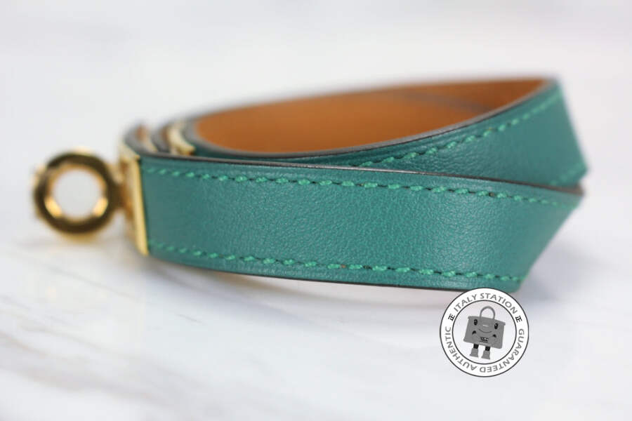 NEW Hermes Kelly Double Tour Malachite / CCZ6 Swift Medium