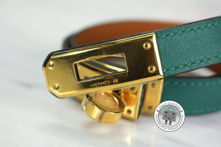 NEW Hermes Kelly Double Tour Malachite / CCZ6 Swift Medium
